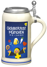 Oktoberfestkrug 2012 - Offizieller Sammlerkrug mit Zinndeckel